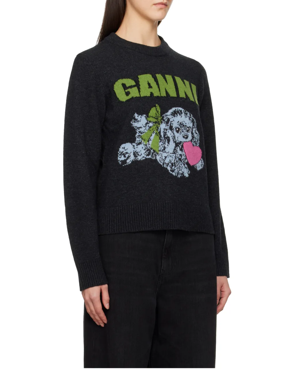 Dark Grey Puppy Wool Jumper
