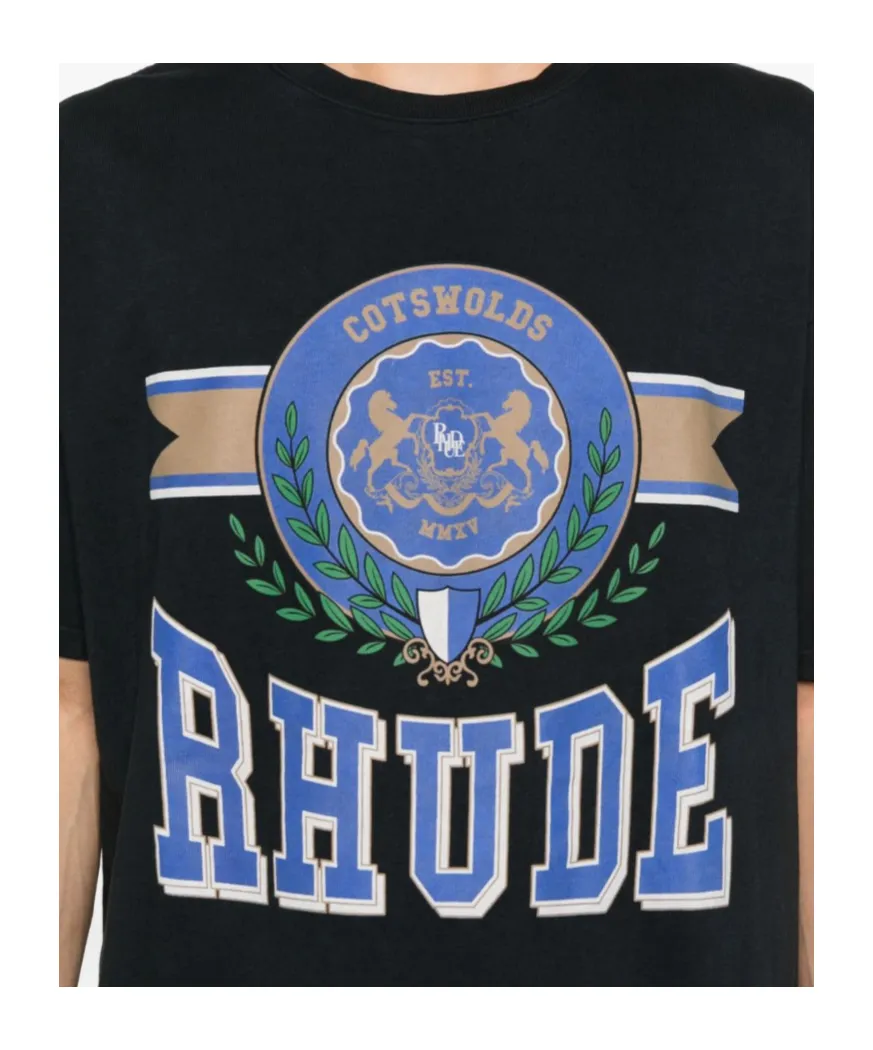 Crest-Print Cotton T-Shirt