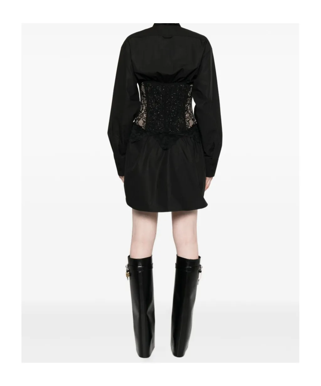 Lace-Corset Shirt Mini Dress