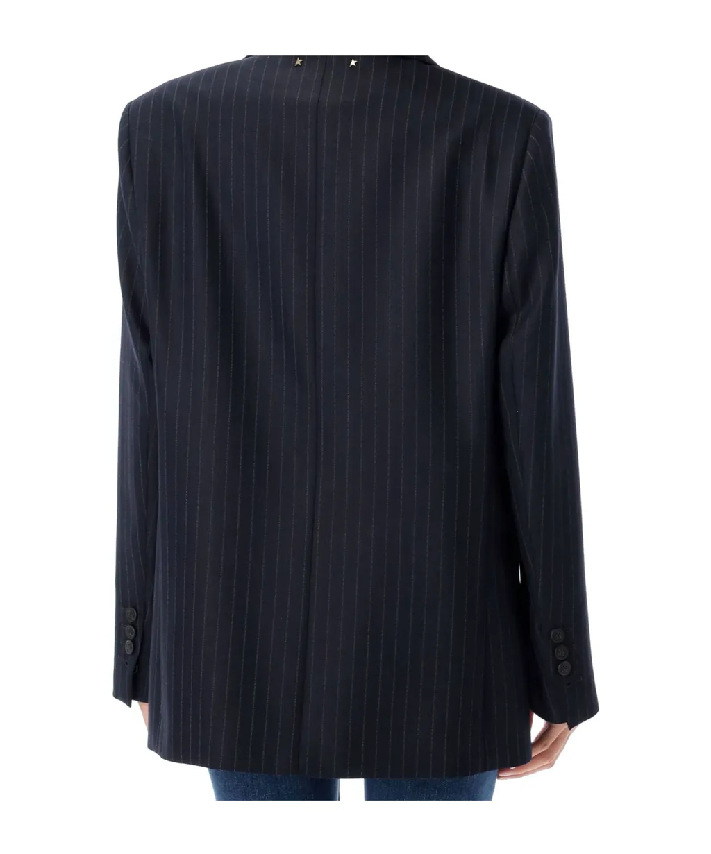 Pinstripe Single-Breasted Blazer