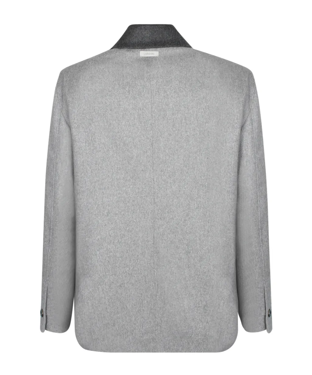 Contrast-Collar Wool Shirt Jacket