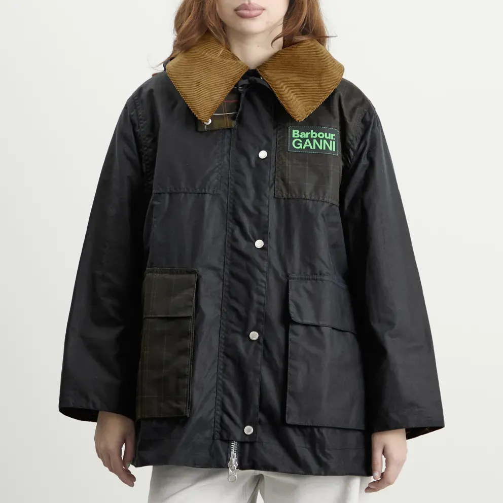 X Ganni Waxed Duffle Coat