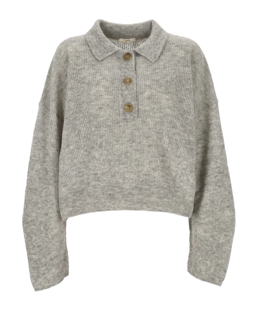 Haikure Buttoned Collar Knitwear