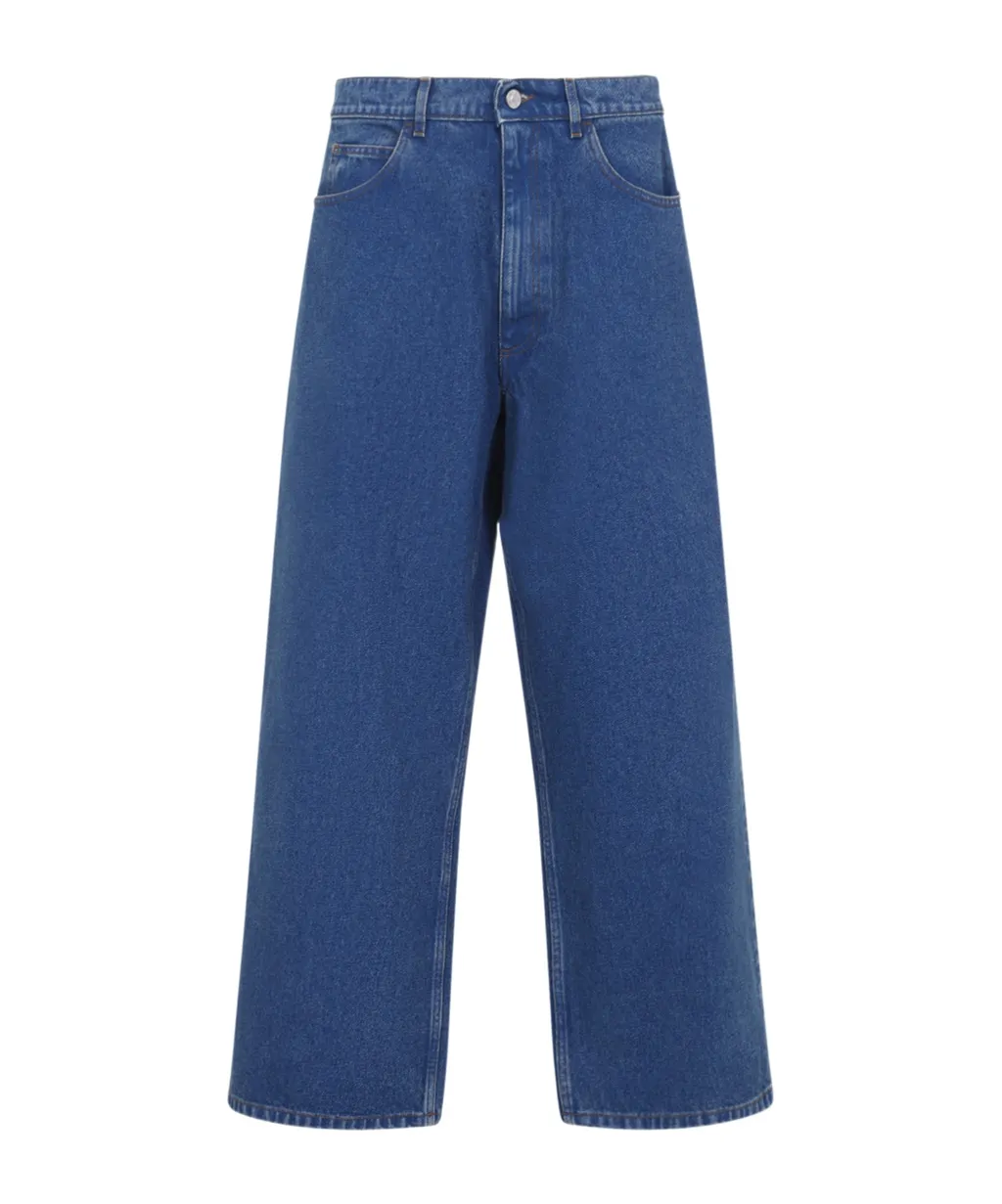 Marni Logo Printed Wide-Leg Jeans