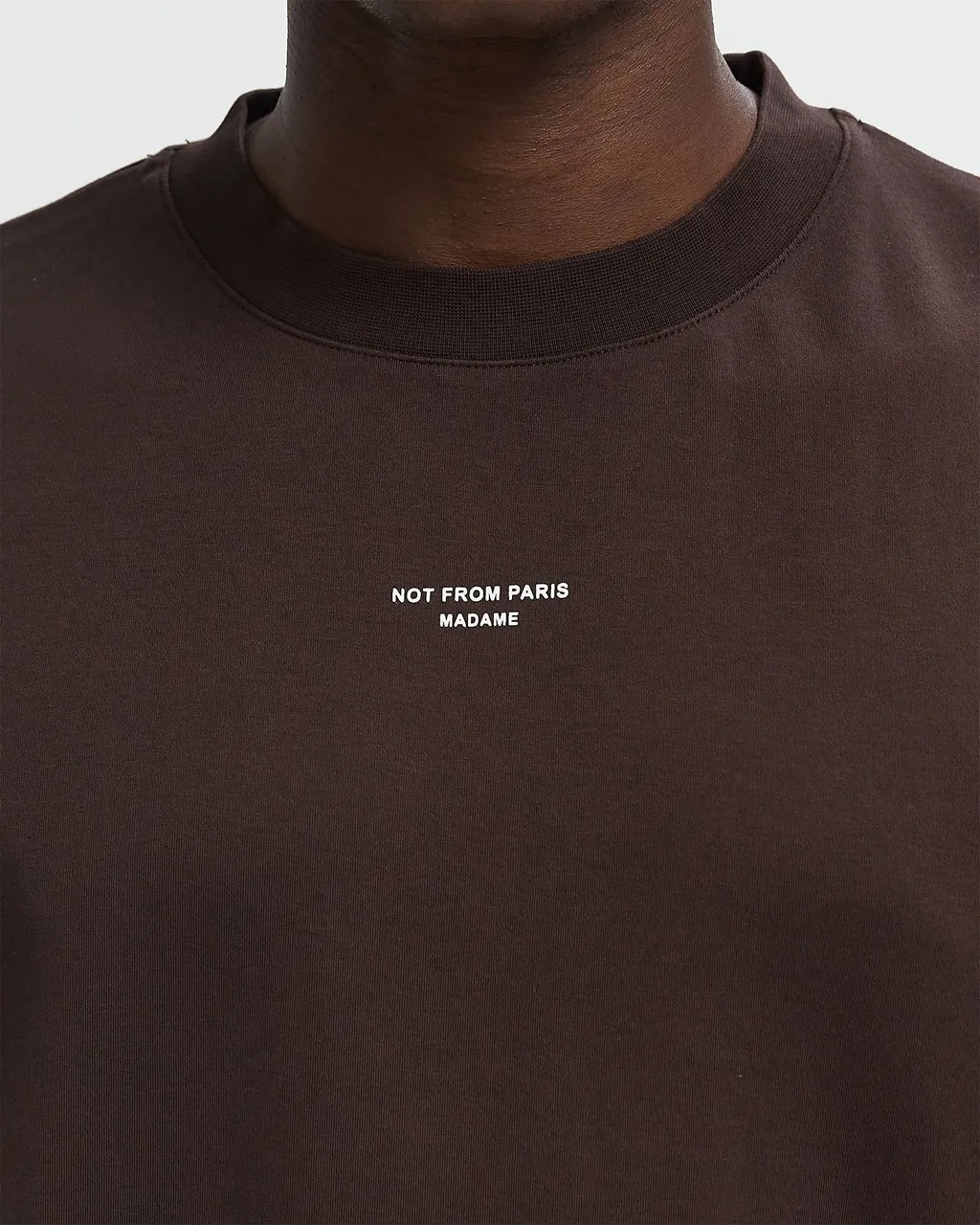 DrÔLe De Monsieur Slogan Round Neck T-Shirt