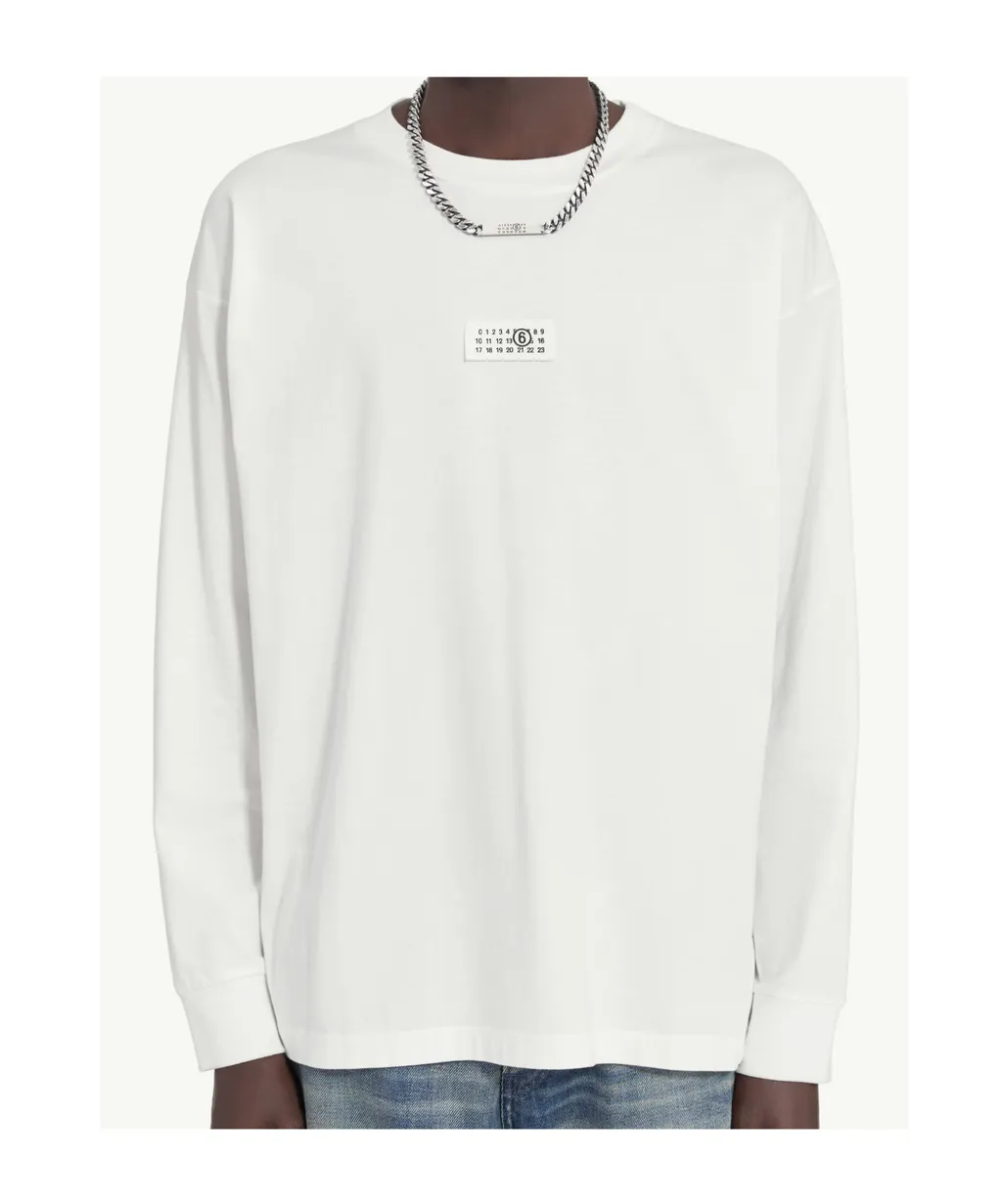 Mm6 Maison Margiela Logo Patch Long-Sleeved T-Shirt