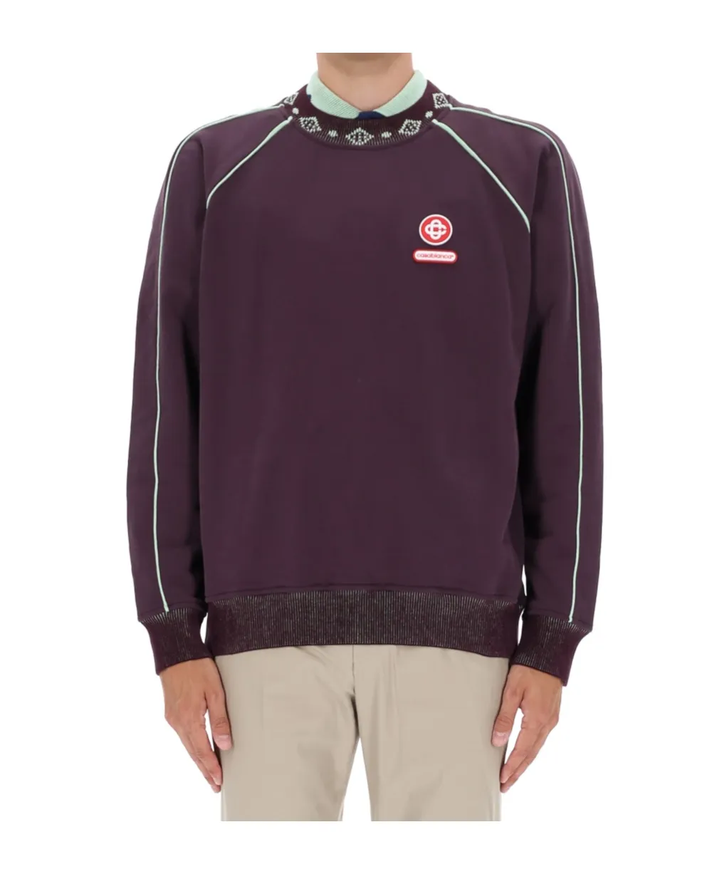 Casablanca Logo-Trim Crewneck Sweatshirt