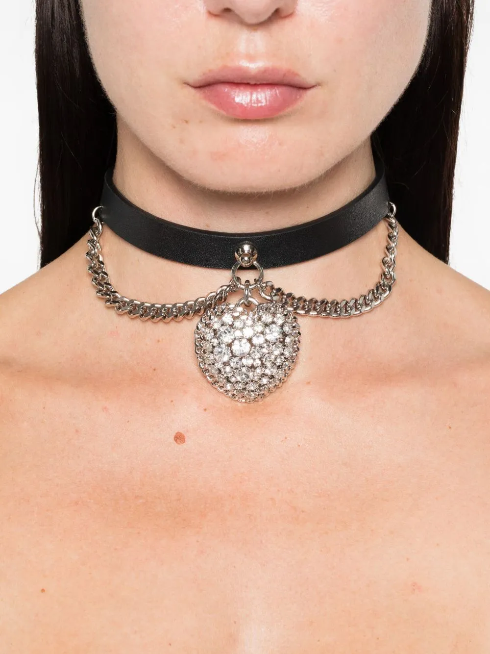 Alessandra Rich Heart Pendant Choker