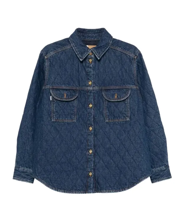 Blaz Milano Quilted Long-Sleeve Denim Shirt