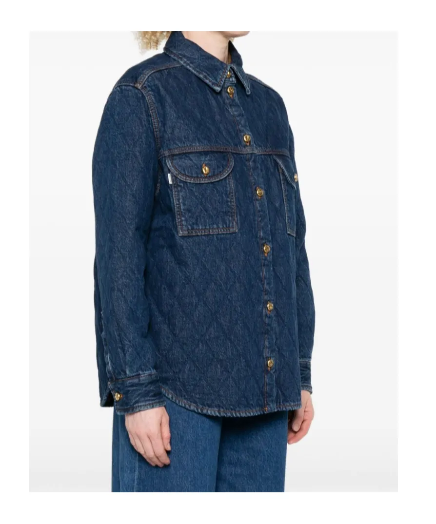 Blaz Milano Quilted Long-Sleeve Denim Shirt