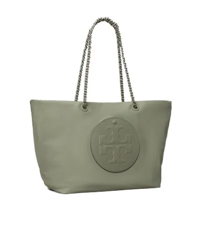 Chain-Strap Logo-Plaque Tote Bag