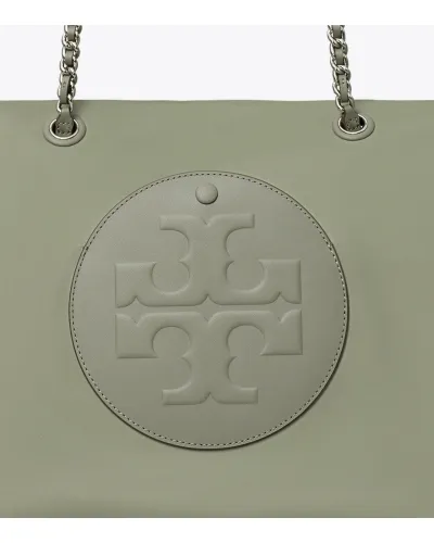 Chain-Strap Logo-Plaque Tote Bag