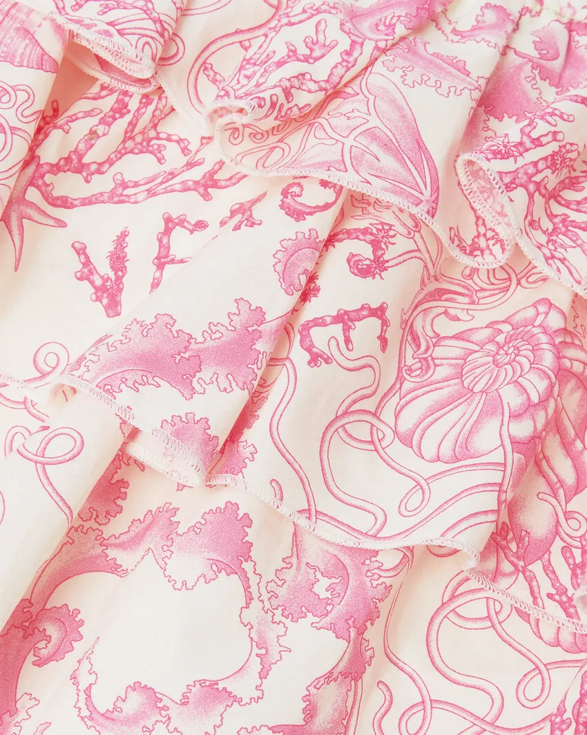Versace Kids Pattern Printed Ruffled Skirt