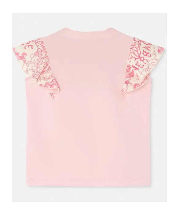 Versace Kids Pattern Printed Decorative Sleeved T-Shirt