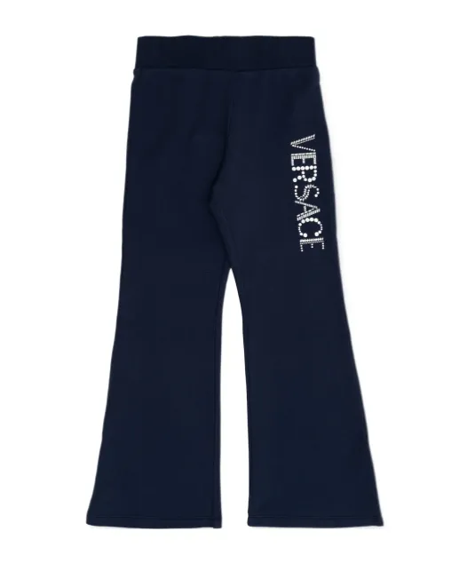 Versace Kids Logo Embellished Flared Trousers