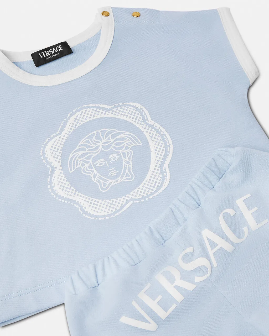 Versace Kids Logo Printed Top And Shorts Set