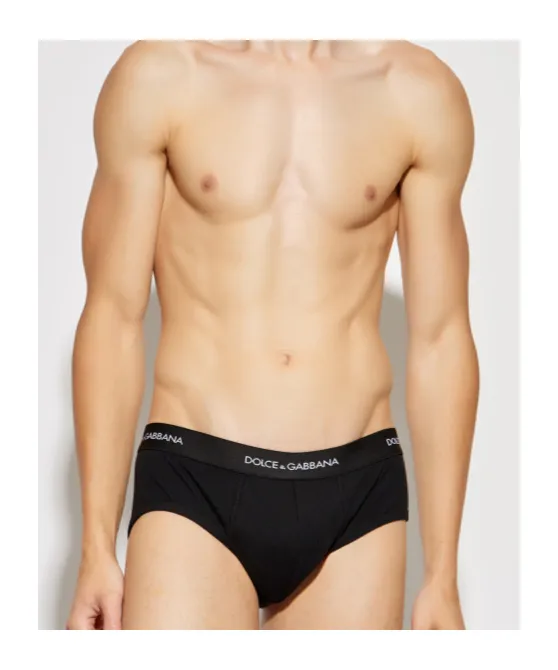 Dolce & Gabbana Logo Waistband Two Pack Of Briefs