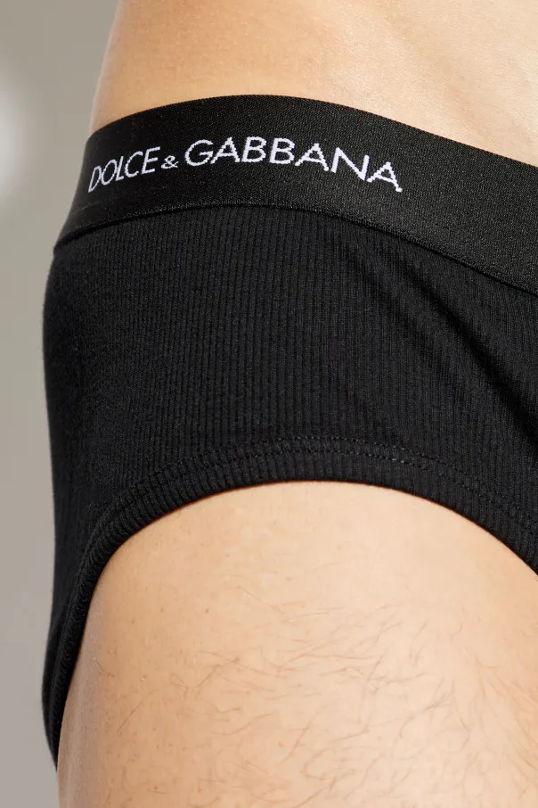 Dolce & Gabbana Logo Waistband Two Pack Of Briefs