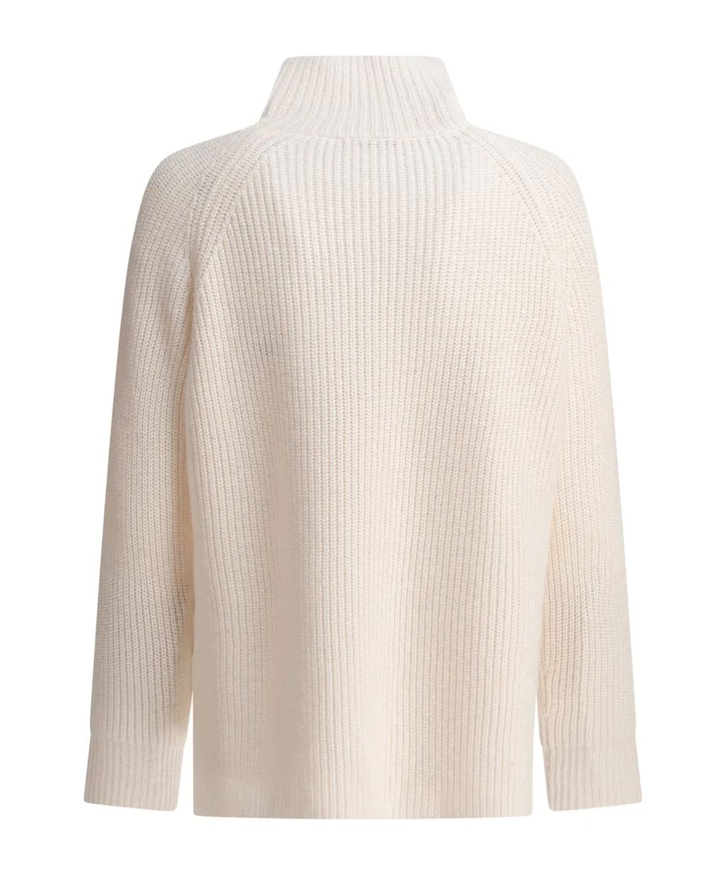 Ribbed High-Neck Cashmere Sweater