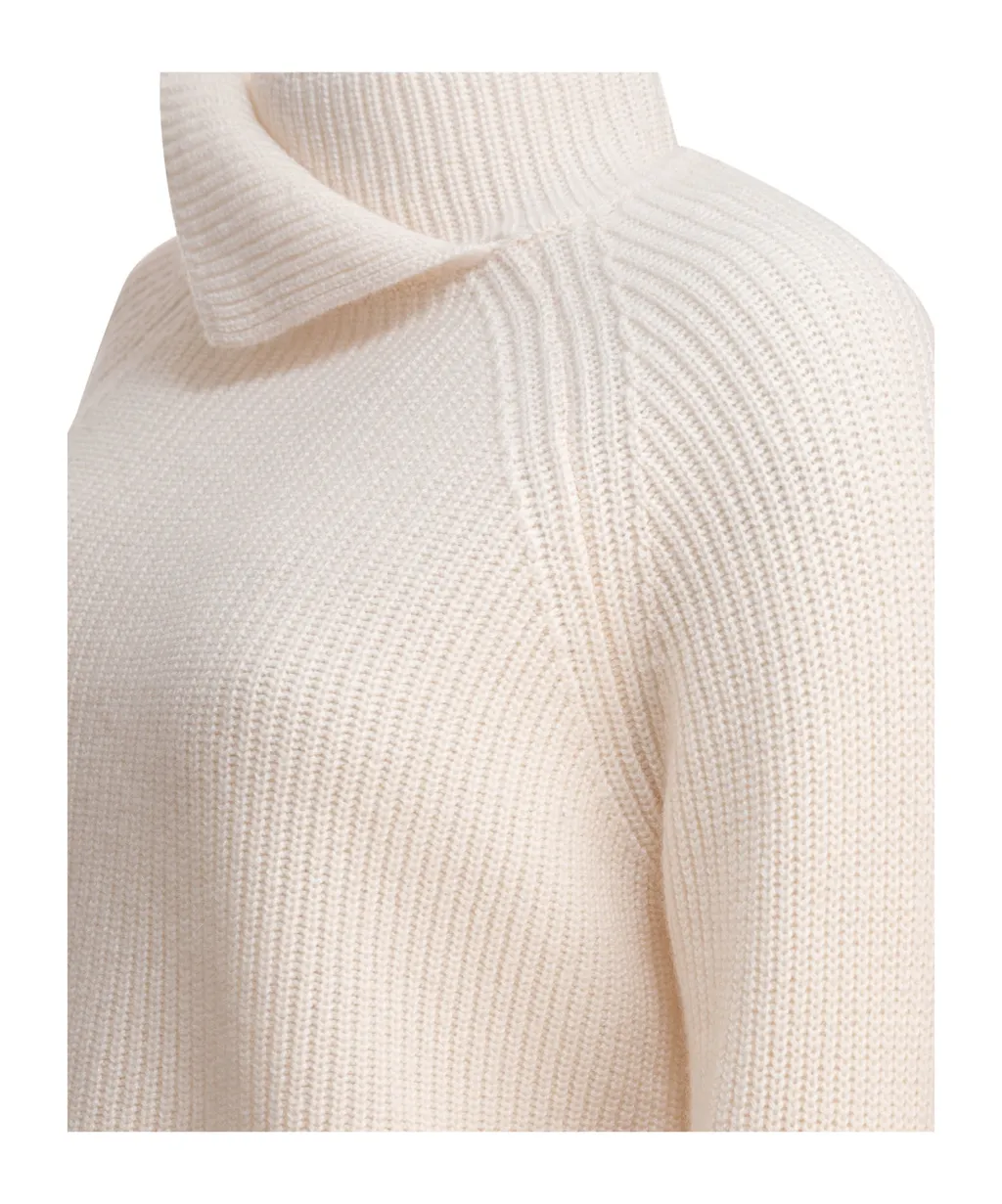 Ribbed High-Neck Cashmere Sweater