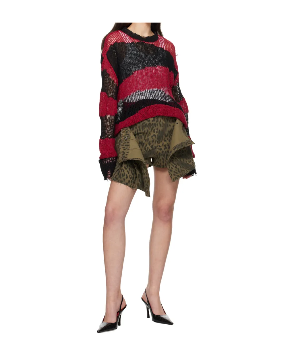 Leopard Print Wrap Skirt Pants