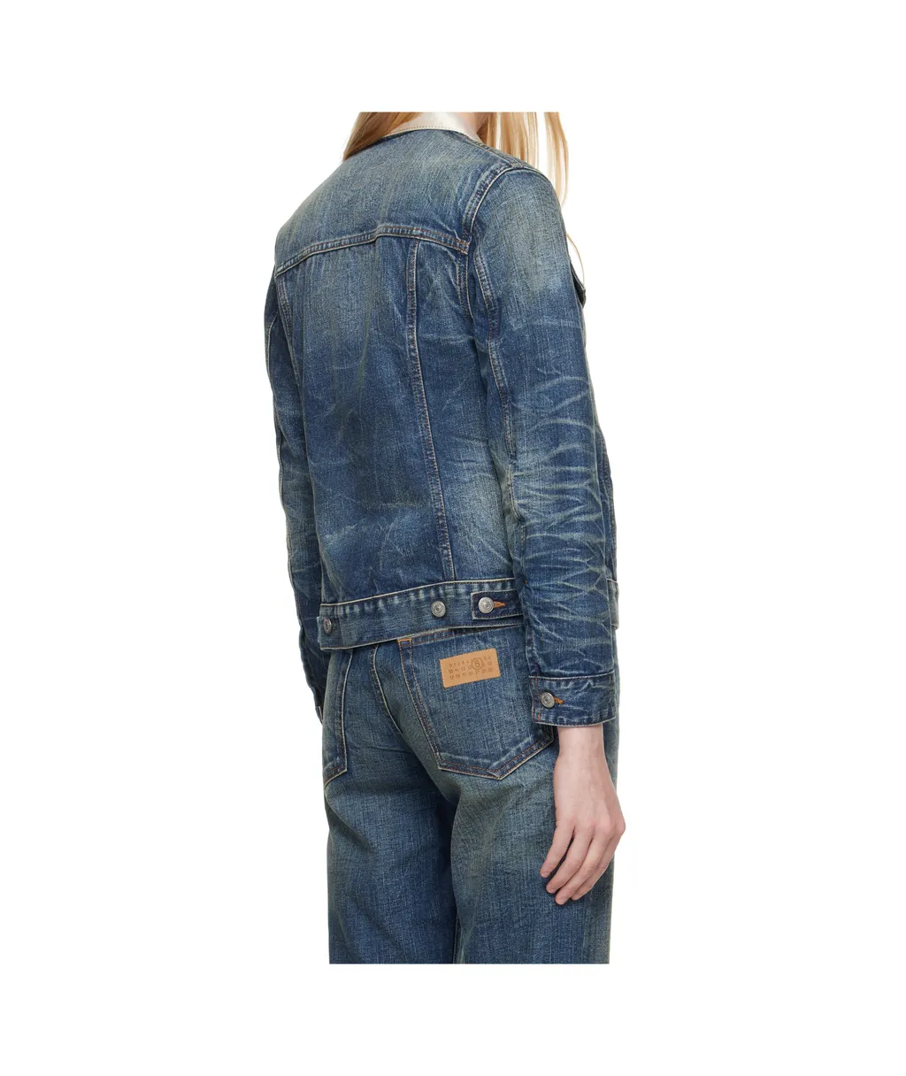 Mm6 Maison Margiela Denim Cropped Jacket
