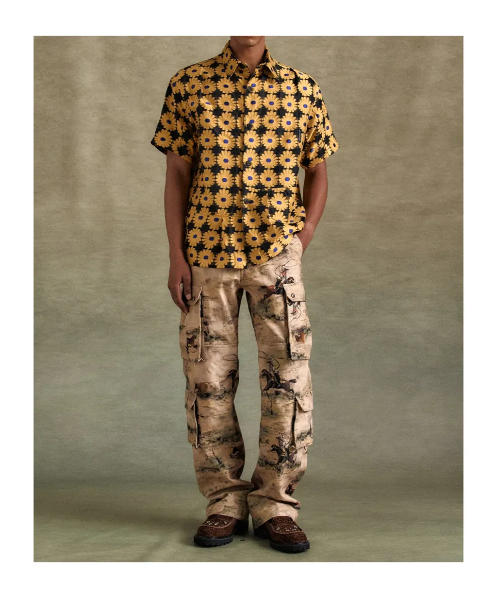 Printed Cargo Jeans