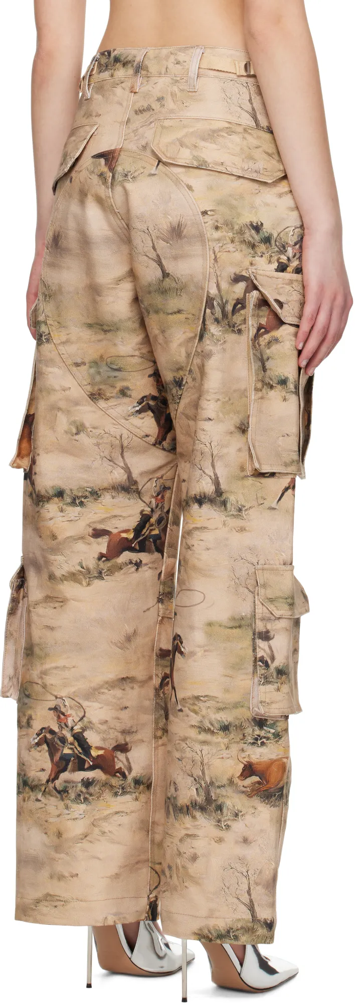 Printed Cargo Jeans