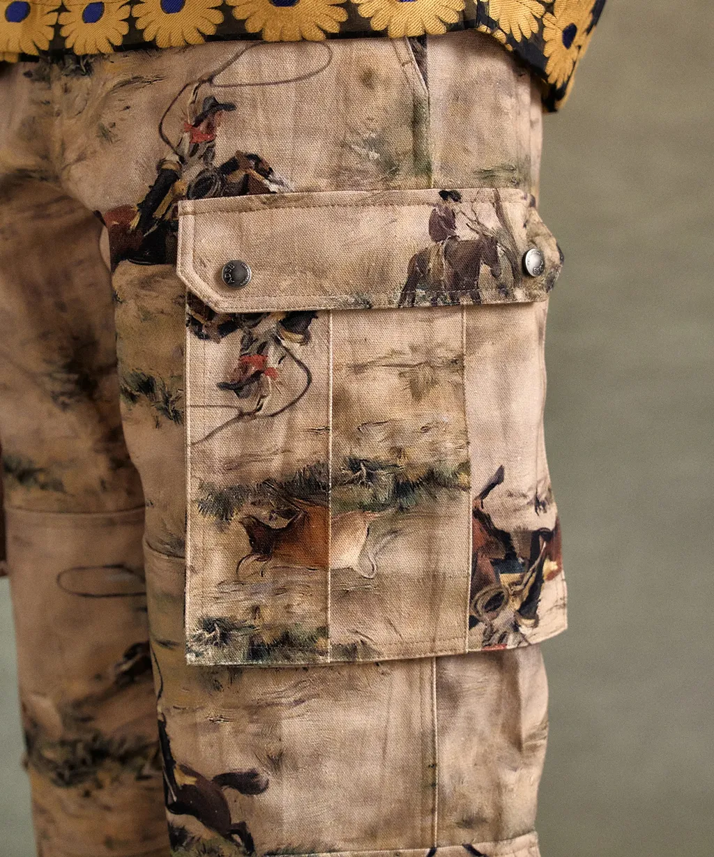 Printed Cargo Jeans