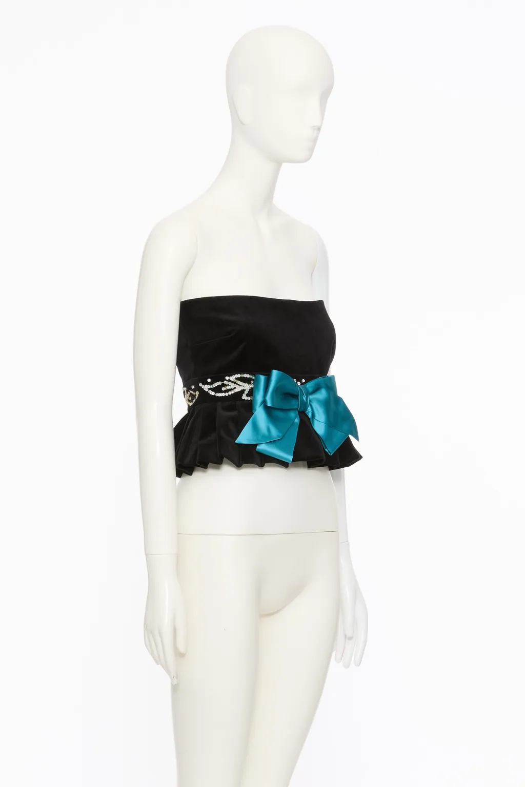 Embroidered Velvet Top