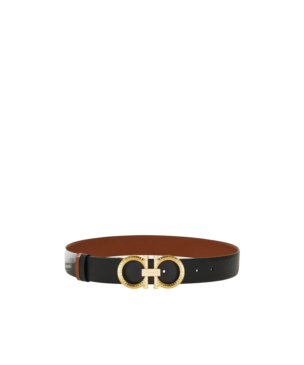 Reversible And Adjustable Belt With Hammered Gancini