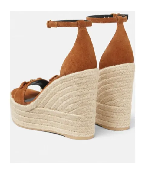 Versace Round-Toe Wedge Sandals