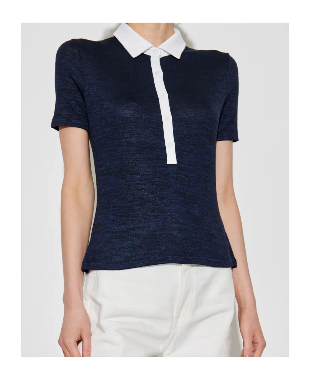 Two-Tone Polo Top
