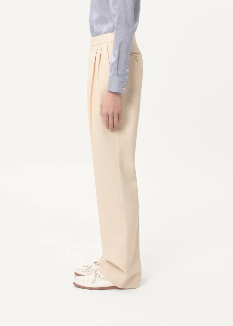 Valentino Pleat Detailed Wide Leg Trousers