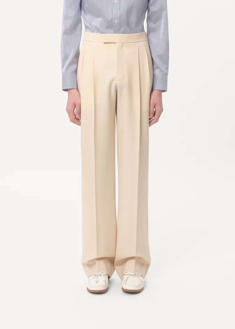 Valentino Pleat Detailed Wide Leg Trousers