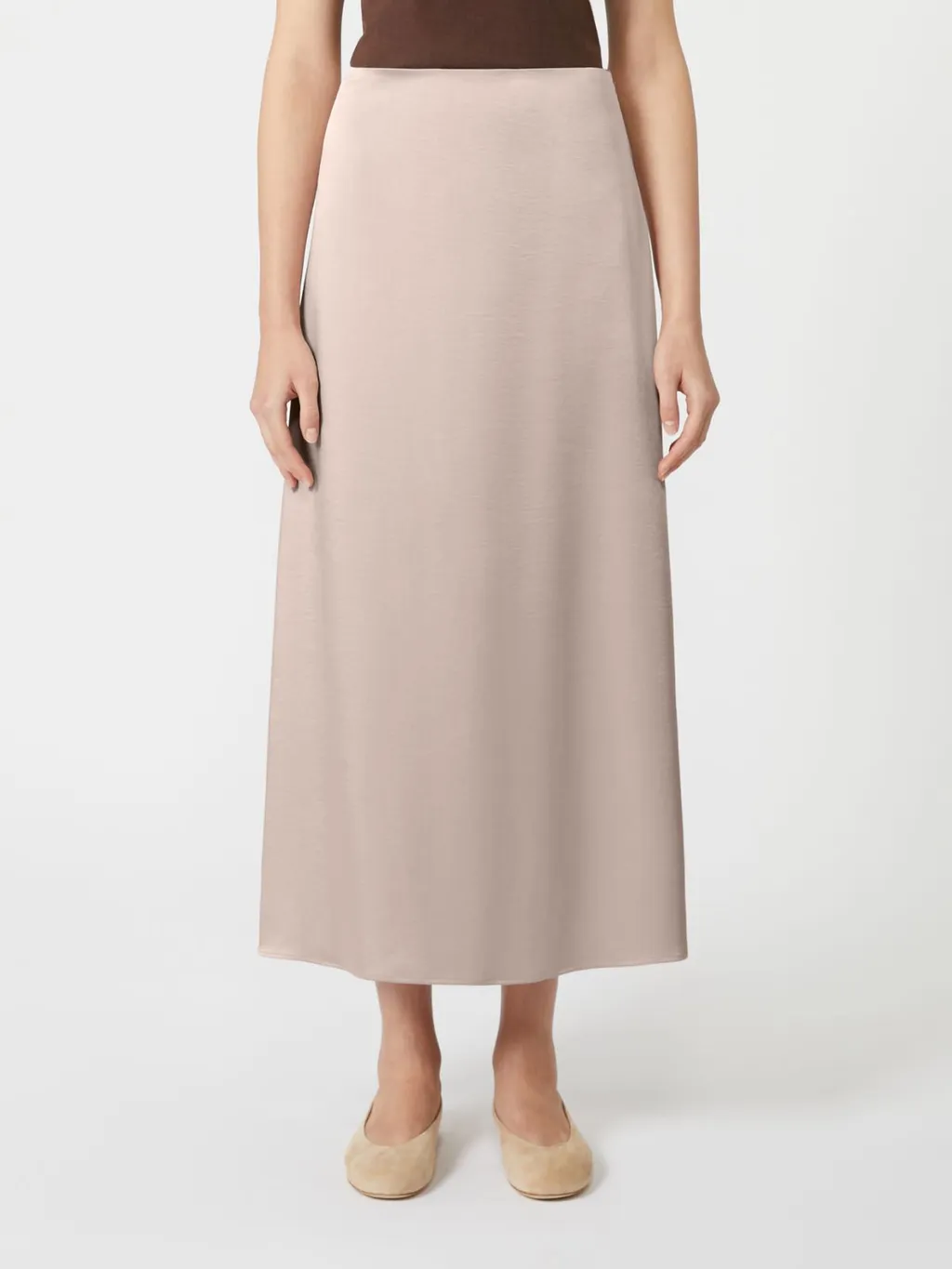 Satin Calf-Length Skirt