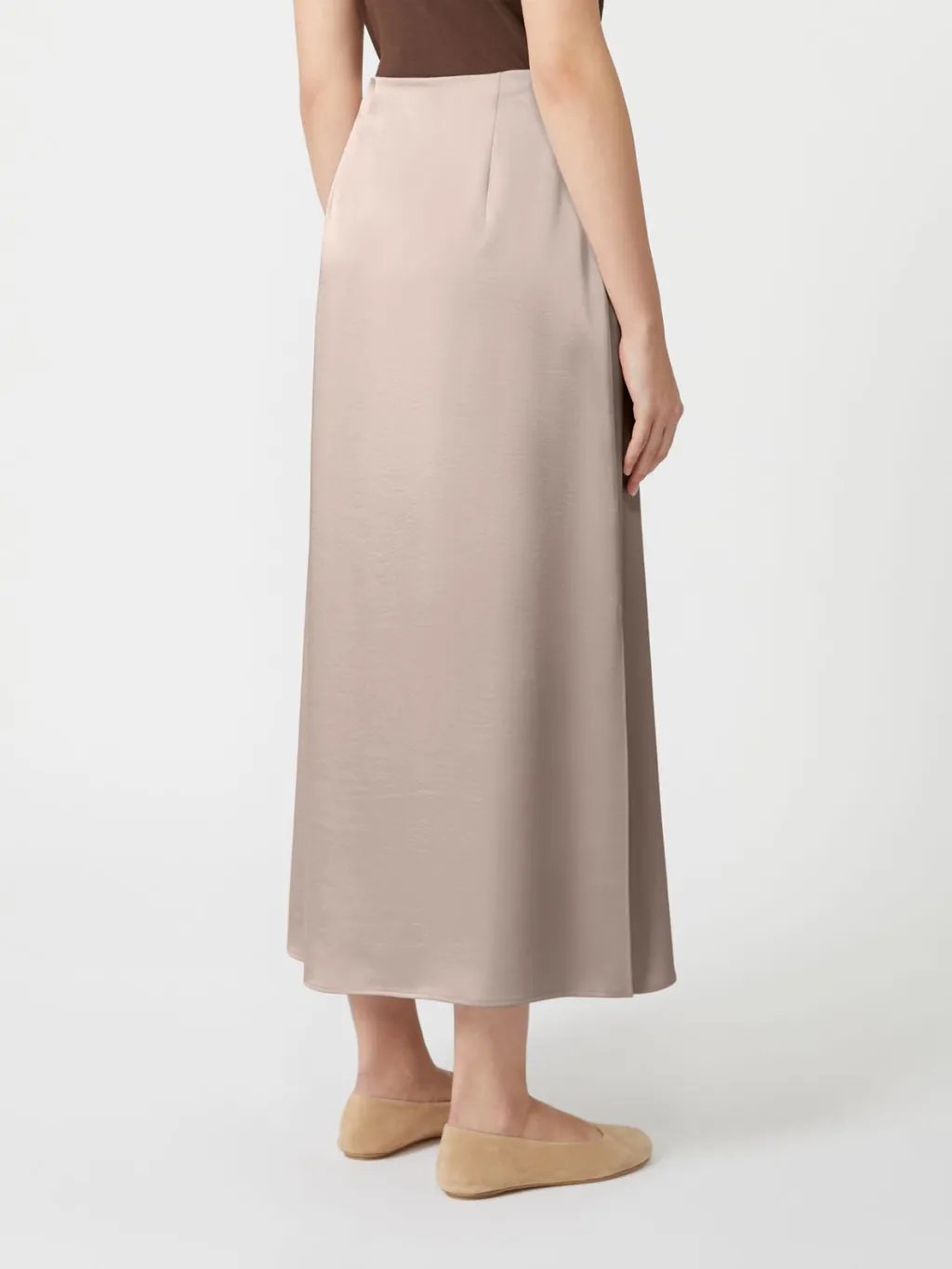 Satin Calf-Length Skirt