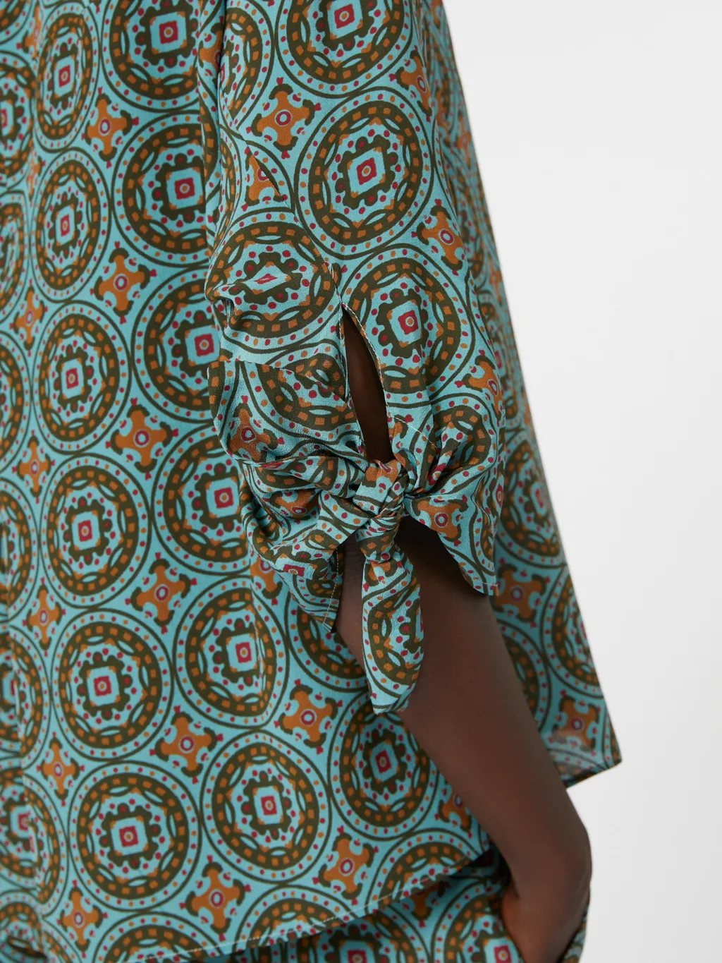 Crepe De Chine Crew-Neck Blouse