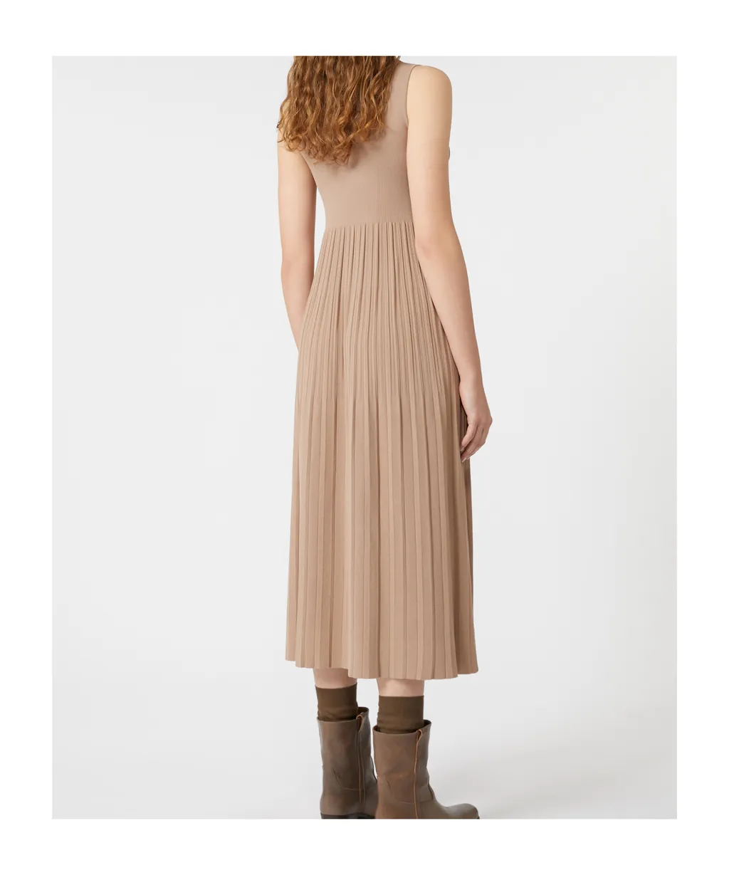 Plissé-Pleated Viscose Crepe Dress