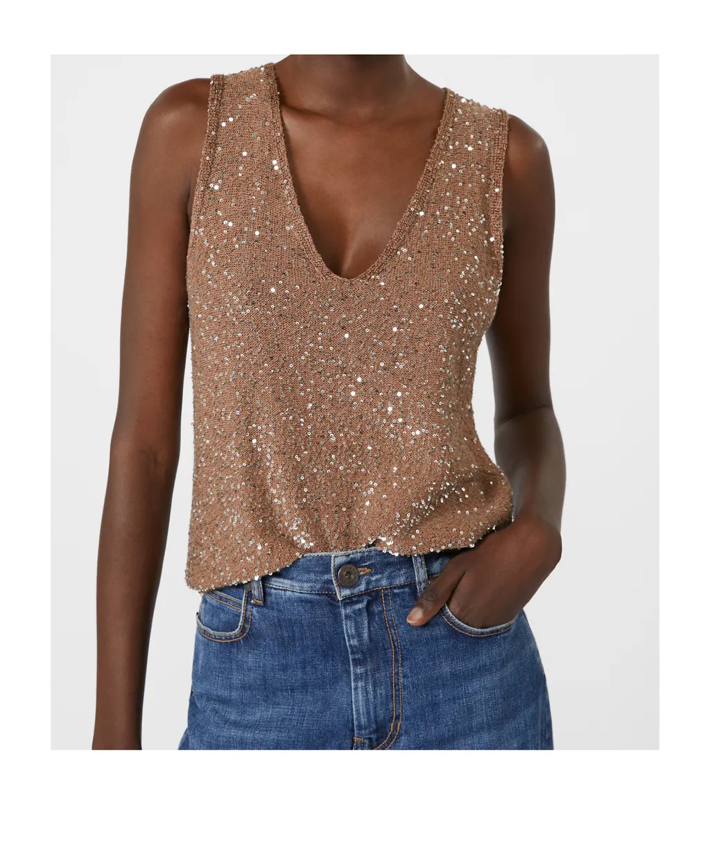 Sequinned Knitted Top
