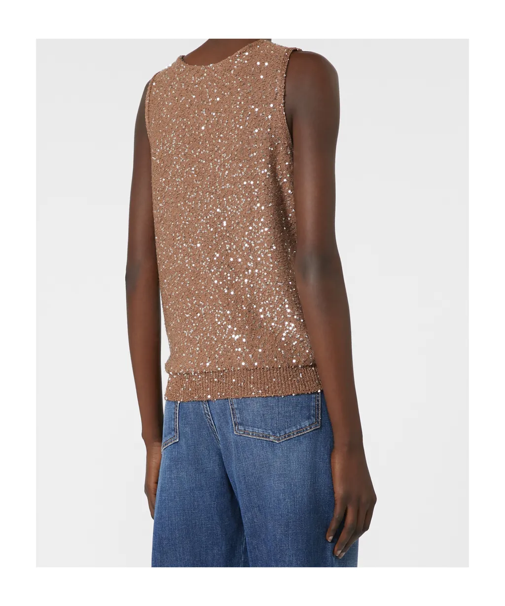 Sequinned Knitted Top