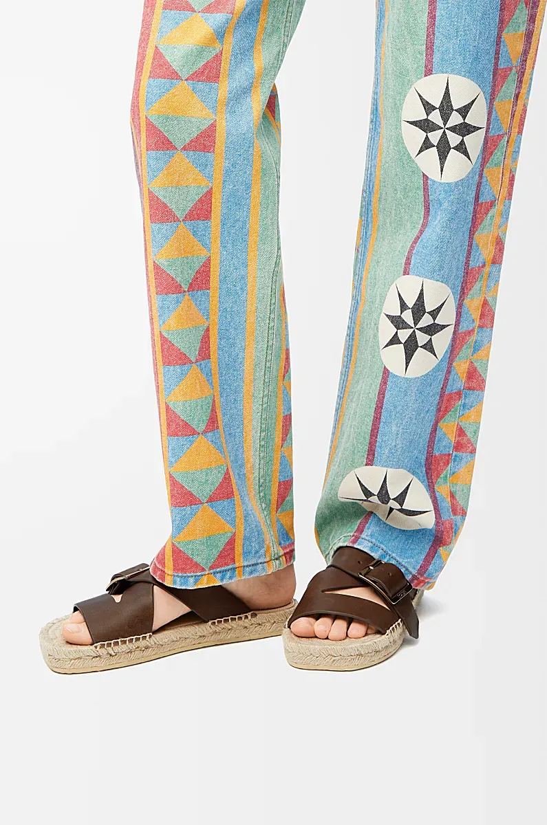 Petal Espadrille Slide In Vegetable-Tanned Calfskin