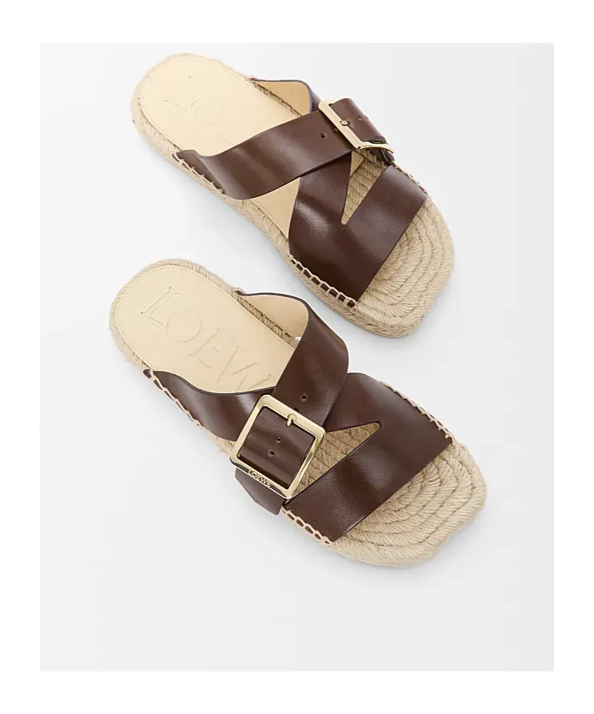 Petal Espadrille Slide In Vegetable-Tanned Calfskin