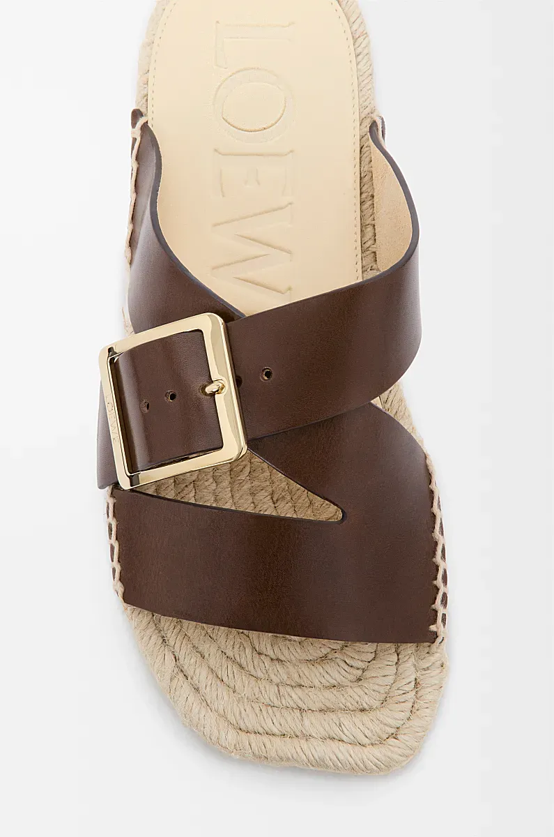 Petal Espadrille Slide In Vegetable-Tanned Calfskin