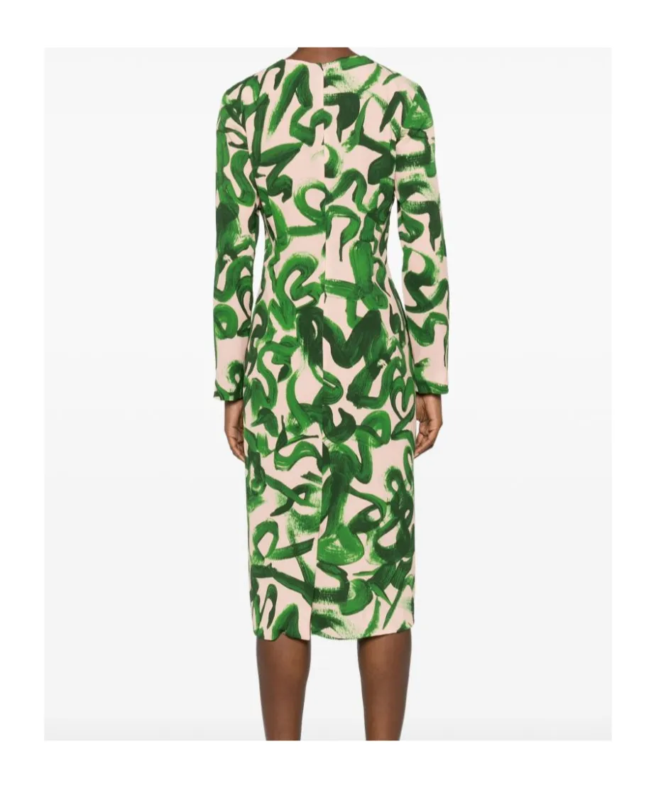 Long-Sleeved Printed Dress