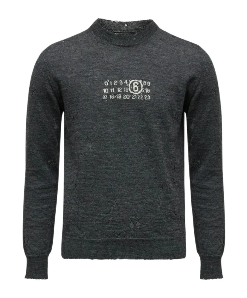 Mm6 Maison Margiela Numeric Crew-Neck Knitted Jumper
