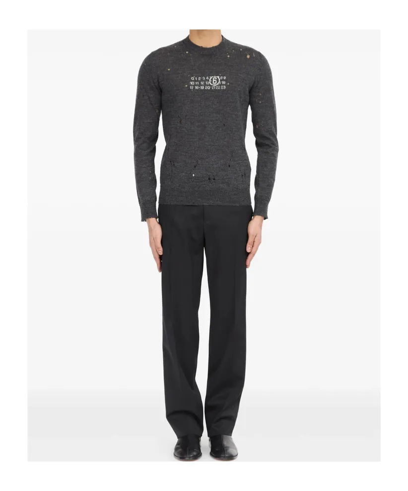 Mm6 Maison Margiela Numeric Crew-Neck Knitted Jumper