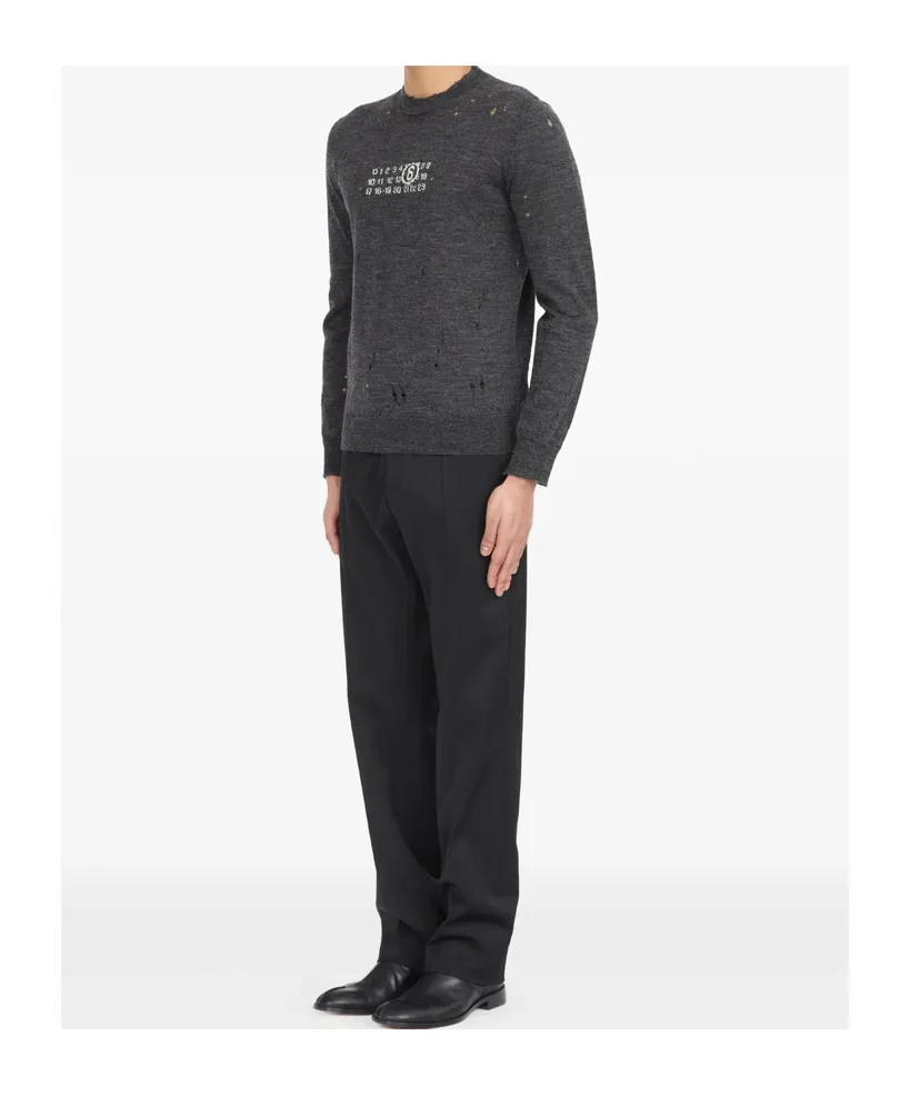 Mm6 Maison Margiela Numeric Crew-Neck Knitted Jumper
