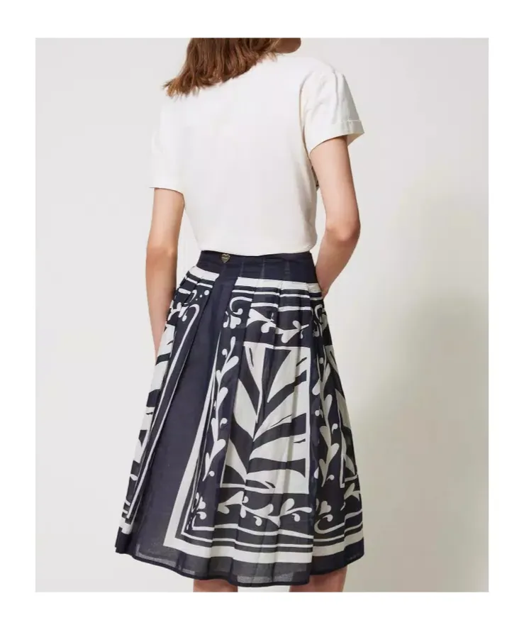 Floral-Print Pleated Skirt