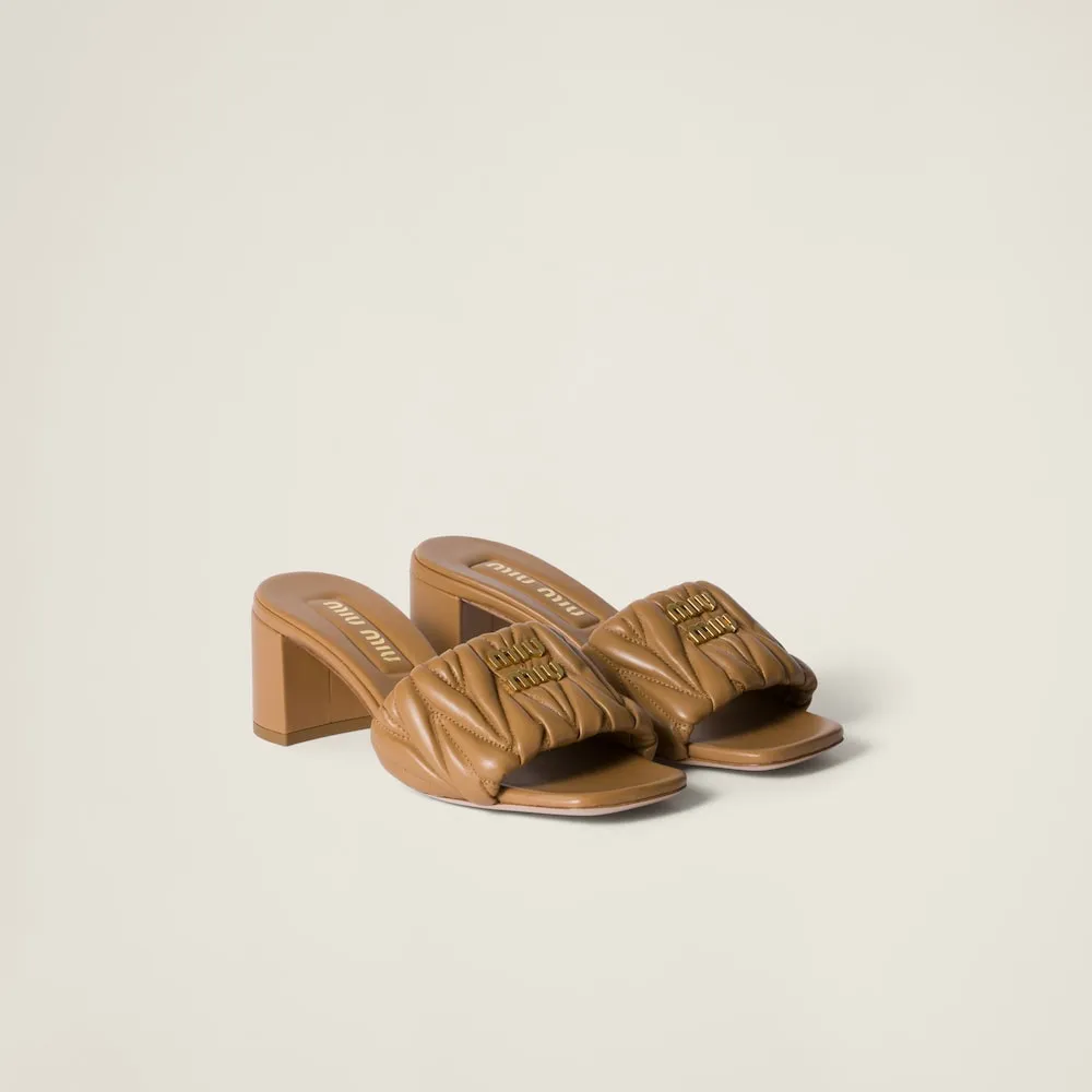 Miu Miu Logo-Lettering Slip-On Sandals